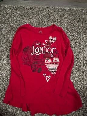 Place Red Graphic Kids' Long Sleeve Tee